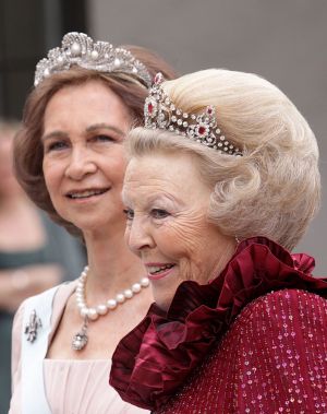 Jewels jewels - Queens of Spain and the Netherland wearing tiaras.jpg